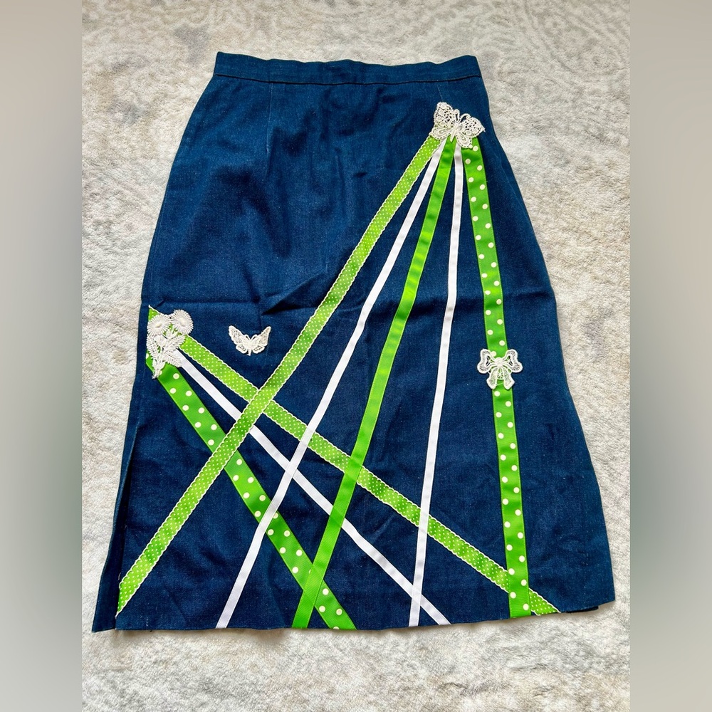 Vintage Petit Fors Denim Butterfly Skirt